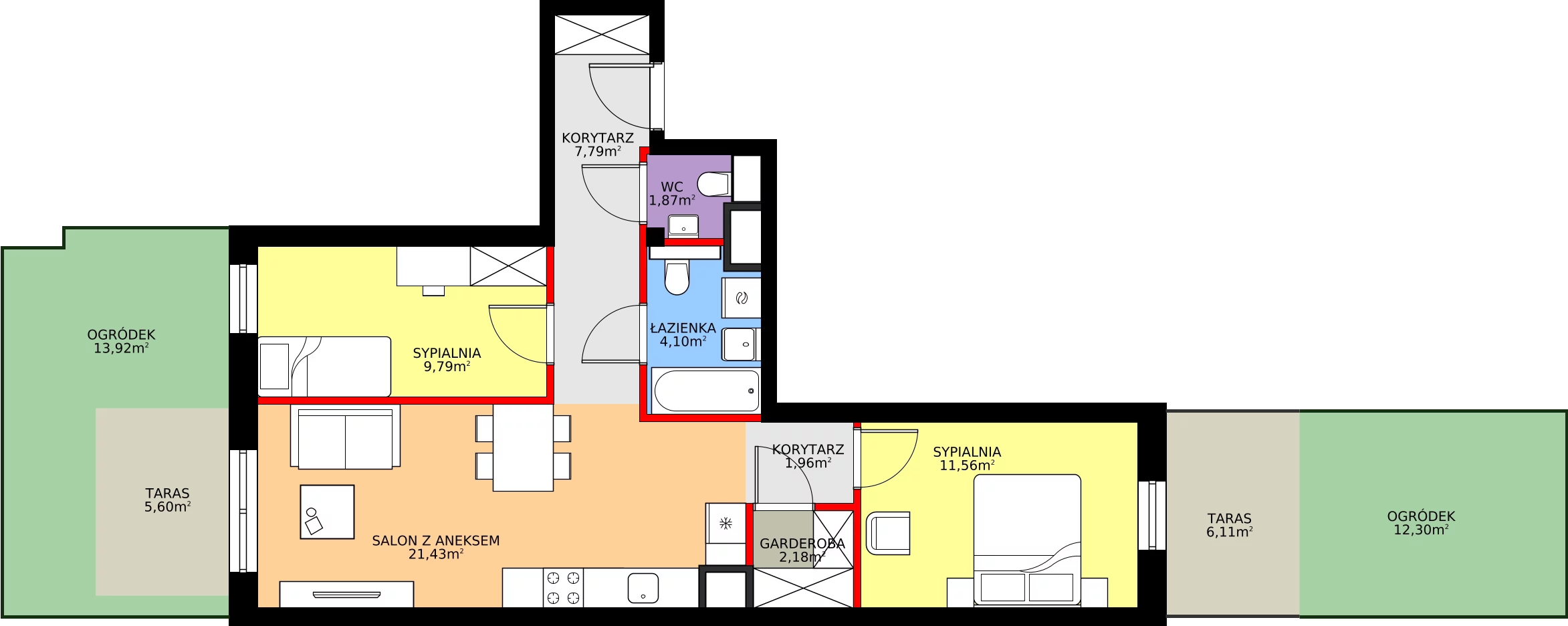 Zalety mieszkania 60.68 m², A/2/0.1