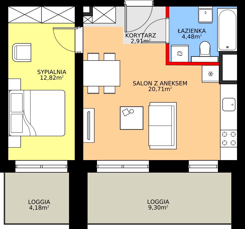 Zalety mieszkania 40.92 m², A/4/3.2