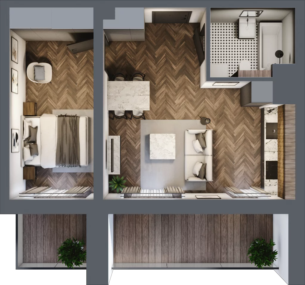 2 pokoje, mieszkanie 40,92 m², piętro 3, oferta nr A/4/3.2, Smardzewska 8, Poznań, Grunwald, Grunwald Południe, ul. Smardzewska 8