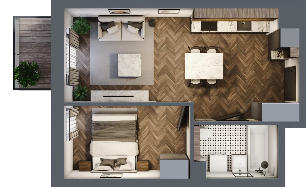2 pokoje, mieszkanie 37,76 m², piętro 2, oferta nr A/4/2.7, Smardzewska 8, Poznań, Grunwald, Grunwald Południe, ul. Smardzewska 8