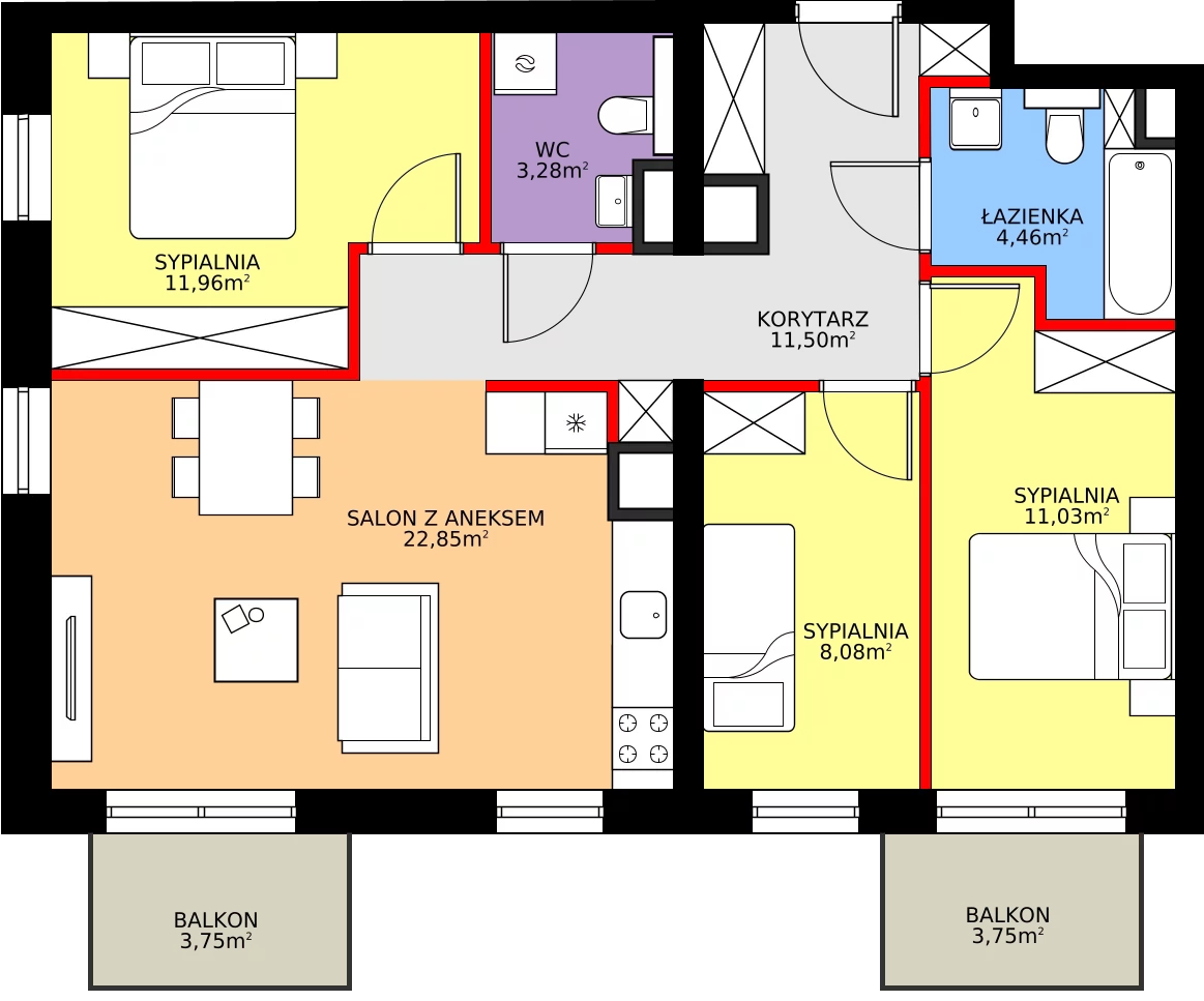 Zalety apartamentu 73.16 m², A/1/5.2