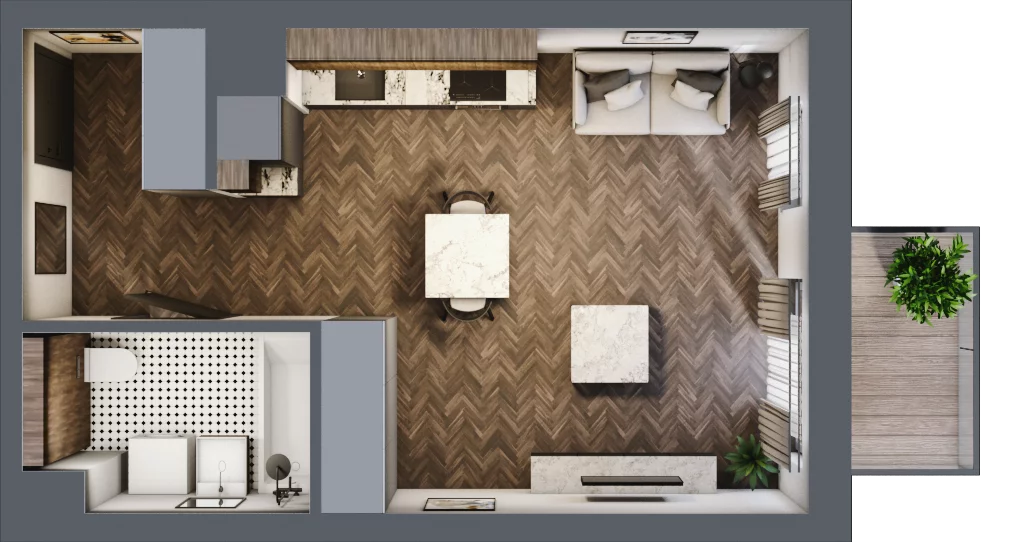 1 pokój, apartament 32,66 m², piętro 1, oferta nr A/3/1.2, Smardzewska 8, Poznań, Grunwald, Grunwald Południe, ul. Smardzewska 8