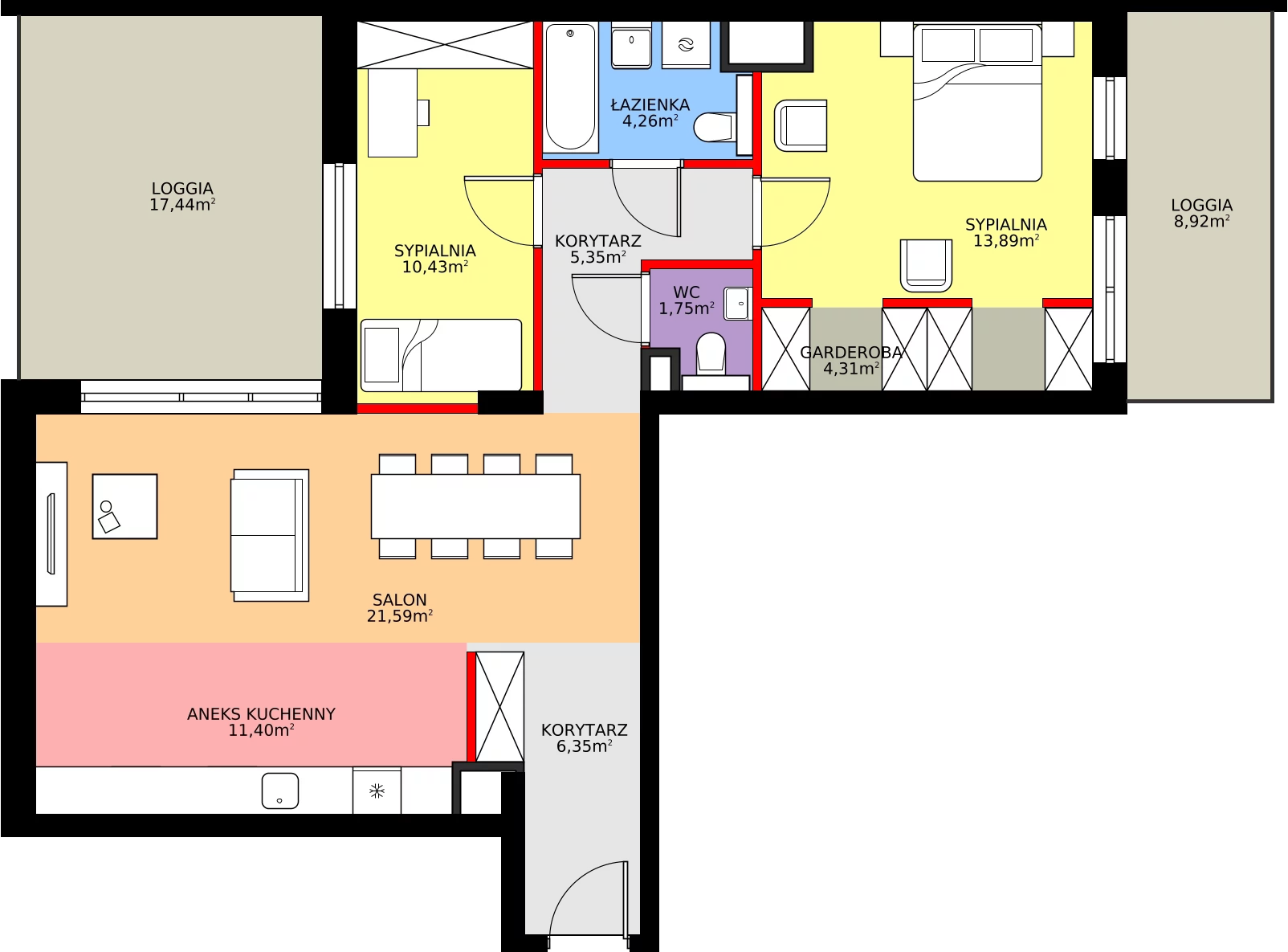 Zalety apartamentu 79.33 m², A/2/5.4
