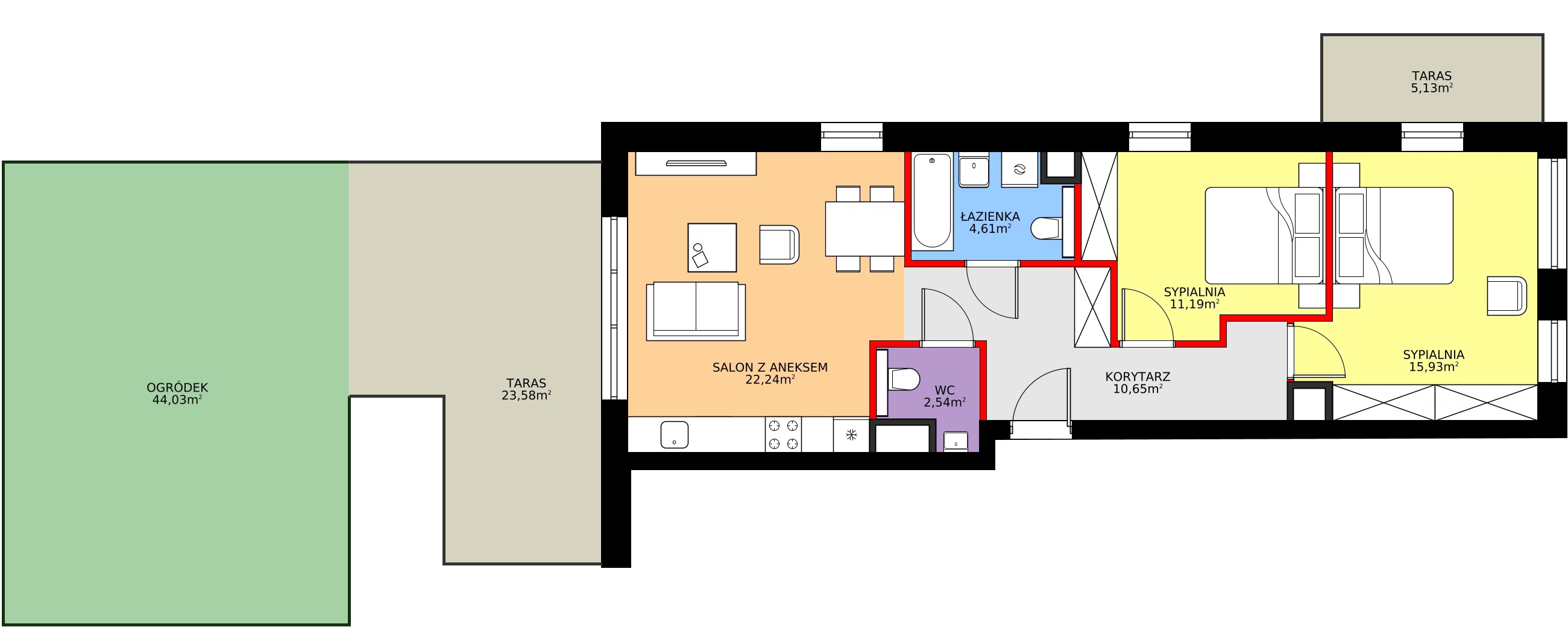 Zalety apartamentu 67.16 m², A/4/4.4