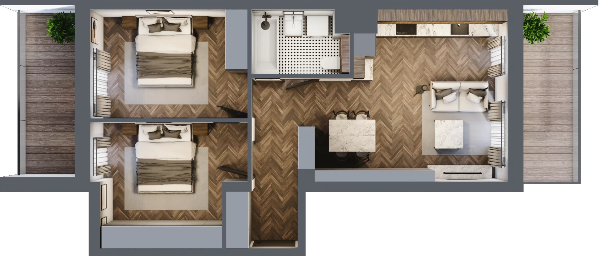 3 pokoje, apartament 58,39 m², piętro 1, oferta nr A/2/1.4, Smardzewska 8, Poznań, Grunwald, Grunwald Południe, ul. Smardzewska 8