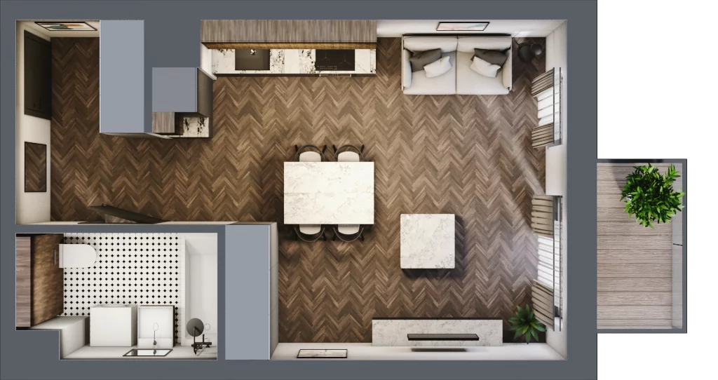 1 pokój, mieszkanie 32,66 m², piętro 4, oferta nr A/3/4.2, Smardzewska 8, Poznań, Grunwald, Grunwald Południe, ul. Smardzewska 8