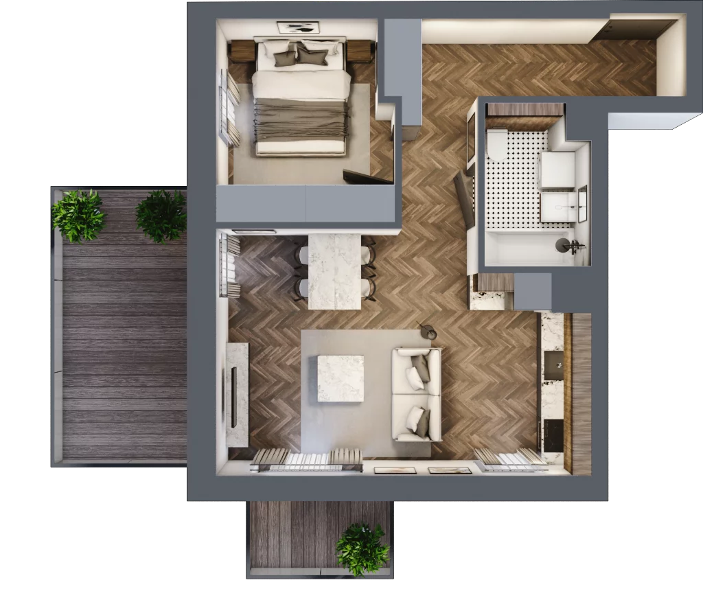 3 pokoje, apartament 44,07 m², piętro 4, oferta nr A/1/4.2, Smardzewska 8, Poznań, Grunwald, Grunwald Południe, ul. Smardzewska 8