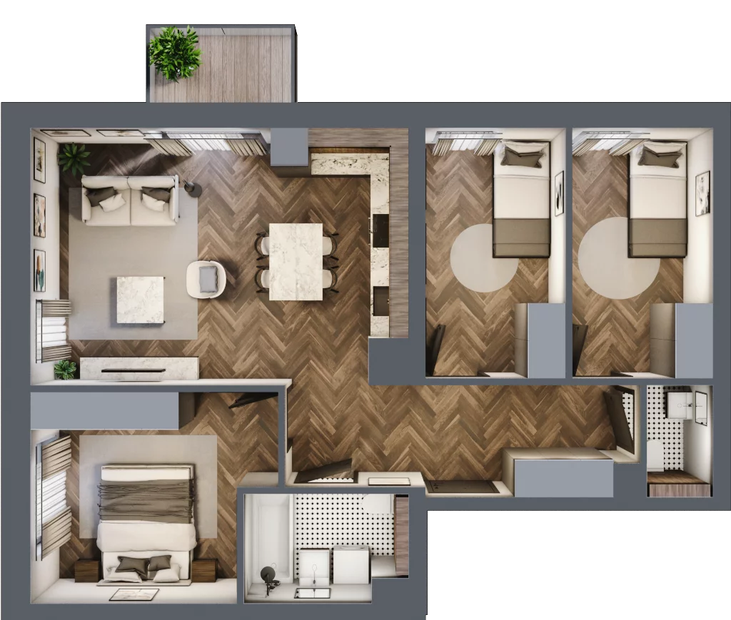 4 pokoje, mieszkanie 70,27 m², piętro 5, oferta nr A/1/5.1, Smardzewska 8, Poznań, Grunwald, Grunwald Południe, ul. Smardzewska 8