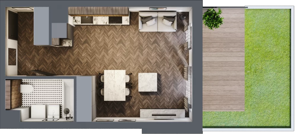 1 pokój, apartament 32,62 m², parter, oferta nr A/3/0.2, Smardzewska 8, Poznań, Grunwald, Grunwald Południe, ul. Smardzewska 8