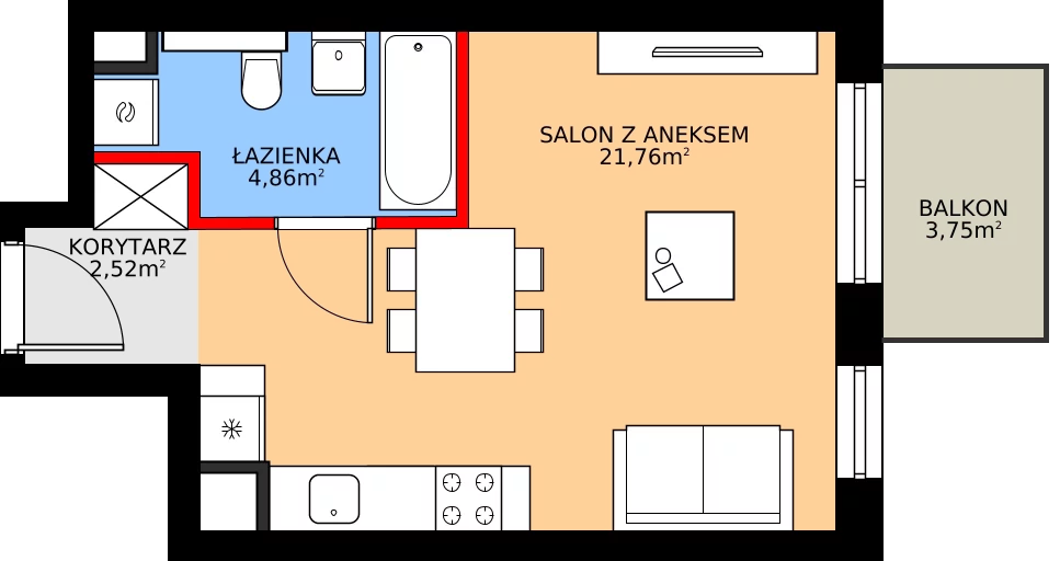 Zalety mieszkania 29.14 m², A/1/4.3