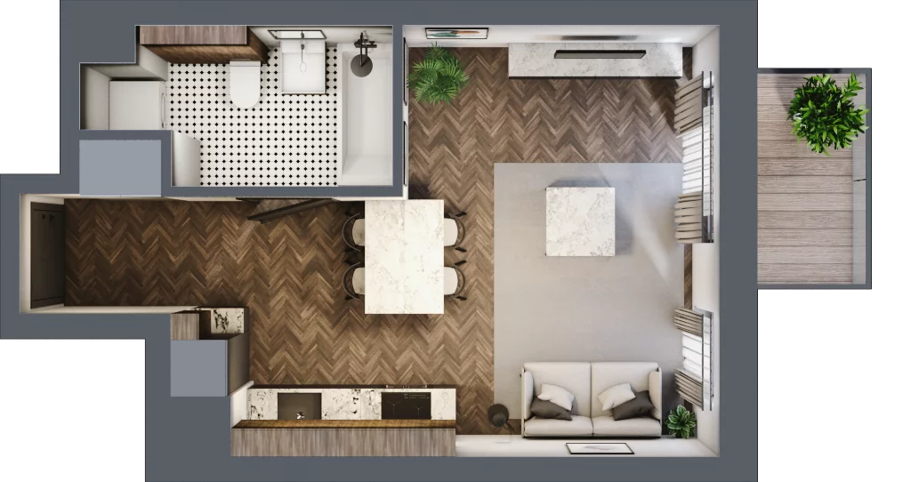 1 pokój, mieszkanie 29,14 m², piętro 4, oferta nr A/1/4.3, Smardzewska 8, Poznań, Grunwald, Grunwald Południe, ul. Smardzewska 8