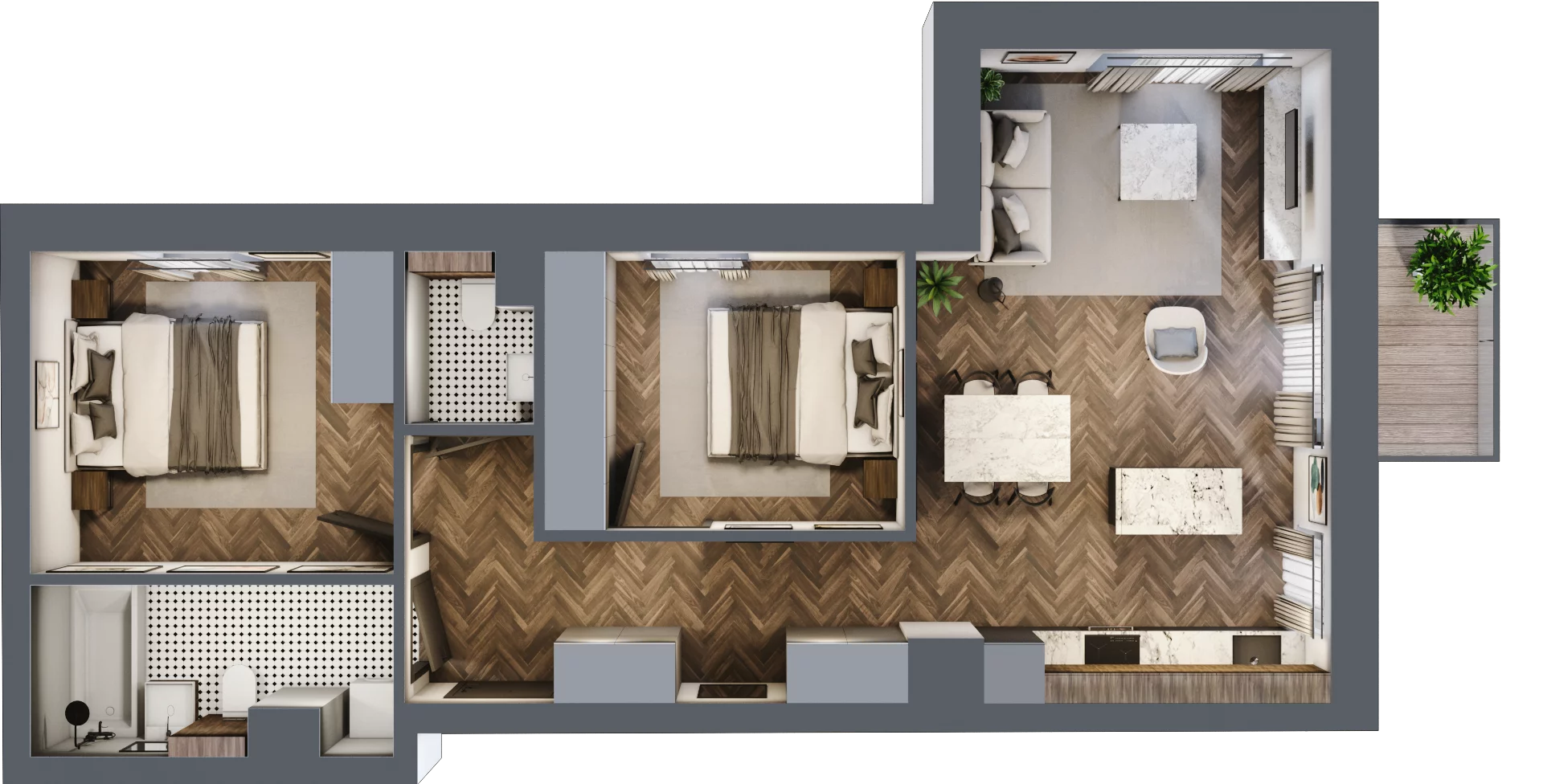 3 pokoje, apartament 63,22 m², piętro 1, oferta nr A/4/1.4, Smardzewska 8, Poznań, Grunwald, Grunwald Południe, ul. Smardzewska 8