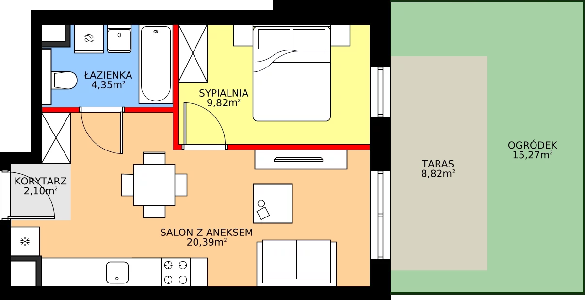 Zalety mieszkania 36.66 m², A/3/0.3