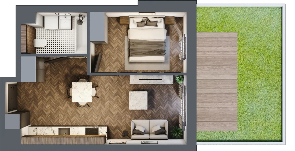 2 pokoje, mieszkanie 36,66 m², parter, oferta nr A/3/0.3, Smardzewska 8, Poznań, Grunwald, Grunwald Południe, ul. Smardzewska 8