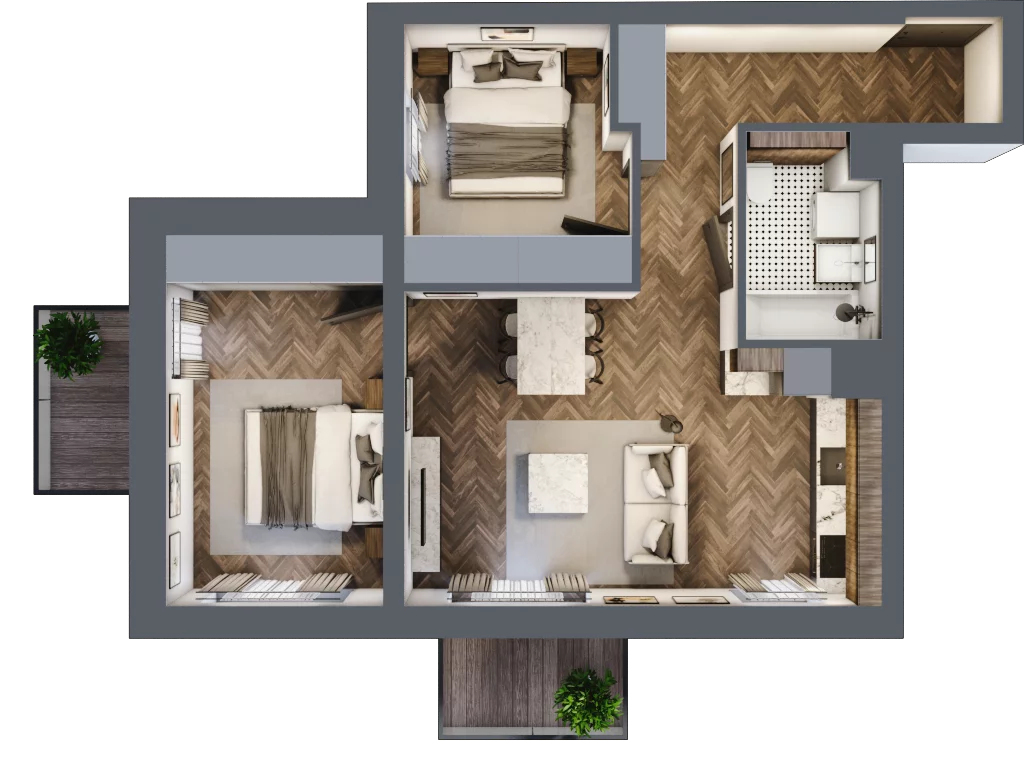 3 pokoje, apartament 56,83 m², piętro 1, oferta nr A/1/1.2, Smardzewska 8, Poznań, Grunwald, Grunwald Południe, ul. Smardzewska 8