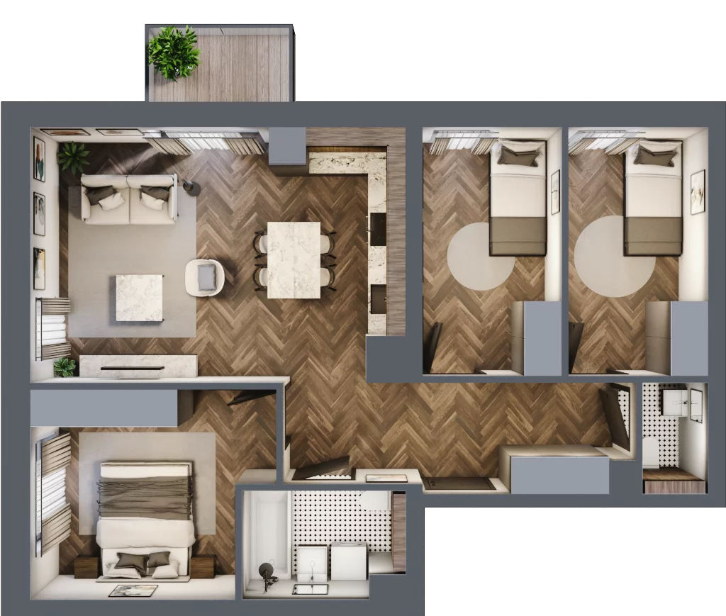 4 pokoje, apartament 69,83 m², piętro 1, oferta nr A/1/1.1, Smardzewska 8, Poznań, Grunwald, Grunwald Południe, ul. Smardzewska 8