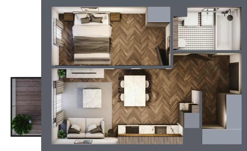 2 pokoje, apartament 38,67 m², piętro 2, oferta nr A/2/2.6, Smardzewska 8, Poznań, Grunwald, Grunwald Południe, ul. Smardzewska 8