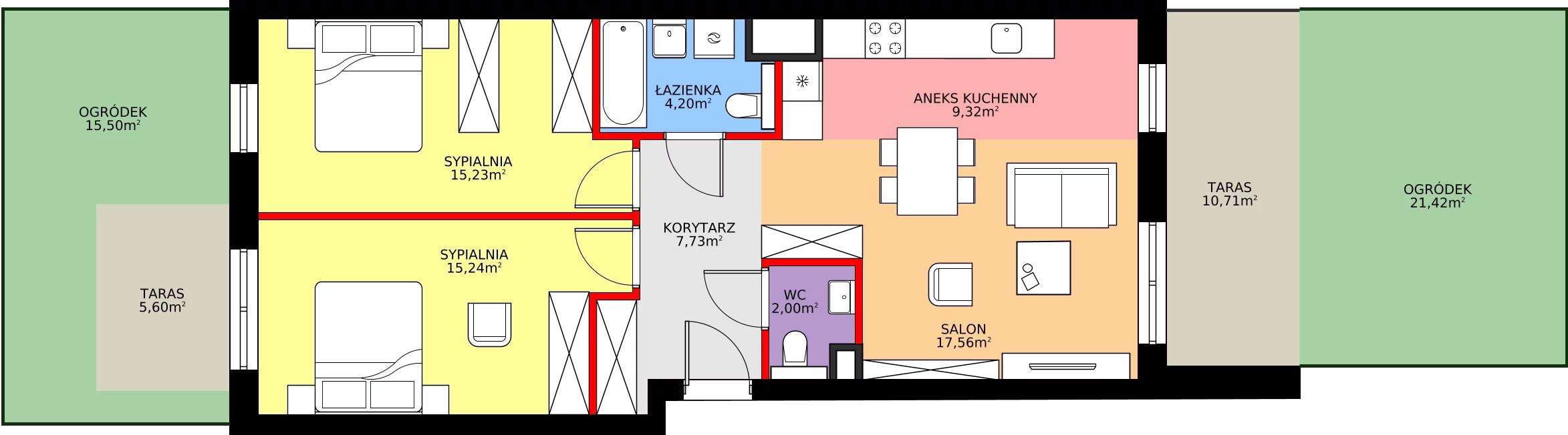 Zalety mieszkania 71.28 m², A/3/0.4