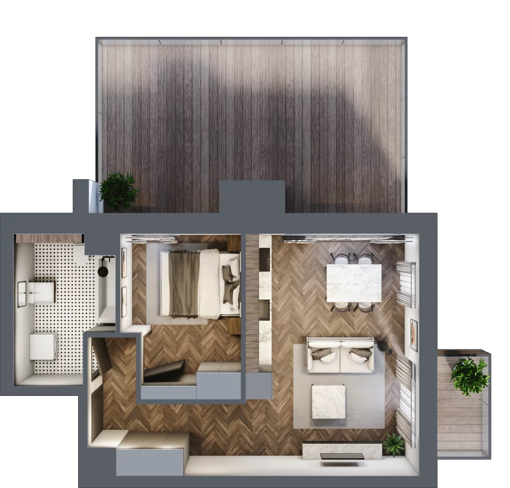 2 pokoje, apartament 43,89 m², piętro 5, oferta nr A/4/5.3, Smardzewska 8, Poznań, Grunwald, Grunwald Południe, ul. Smardzewska 8
