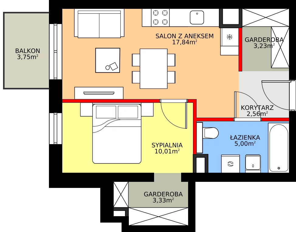 Zalety mieszkania 41.97 m², A/4/3.5