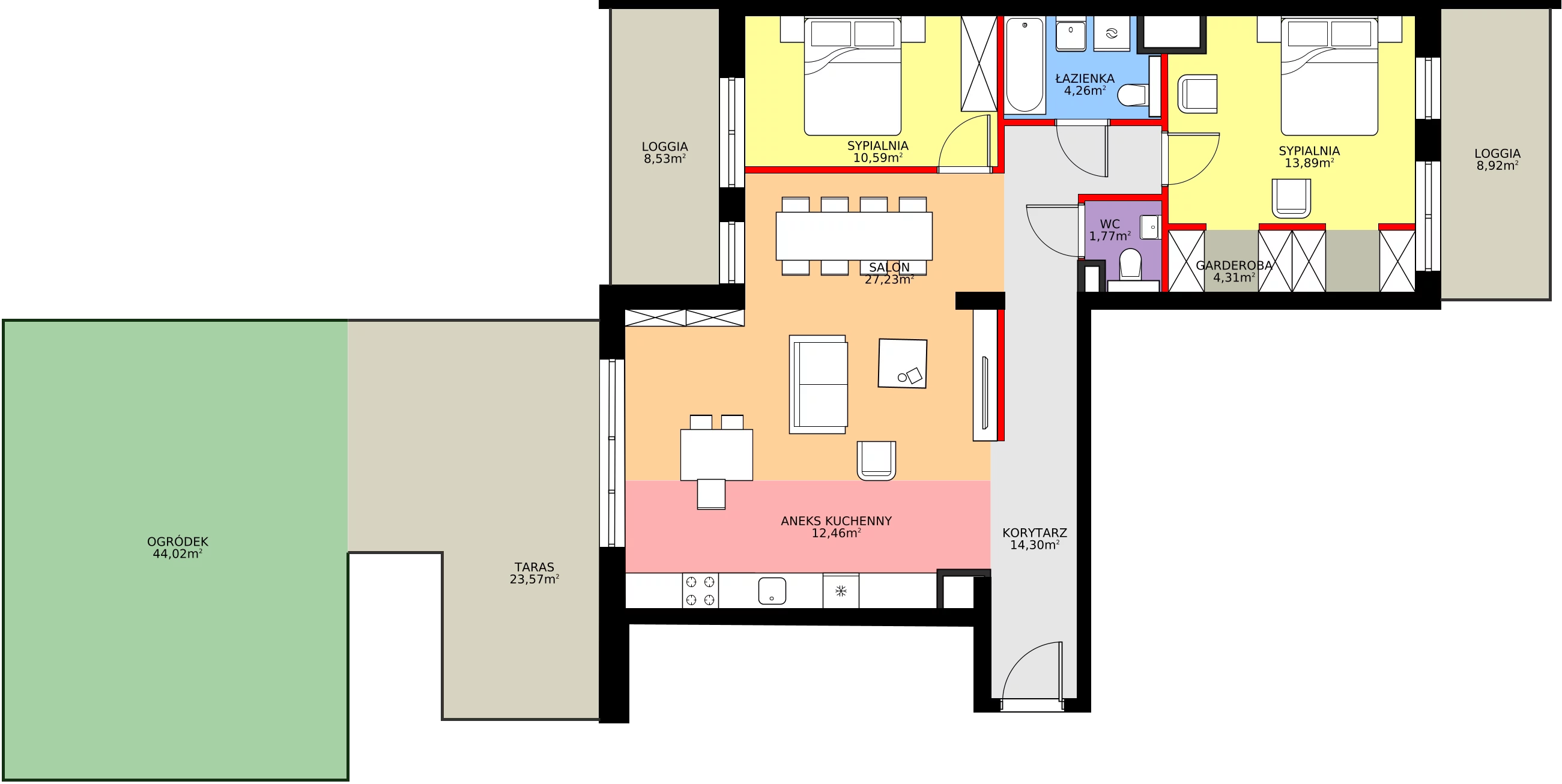 Zalety apartamentu 88.81 m², A/2/4.4