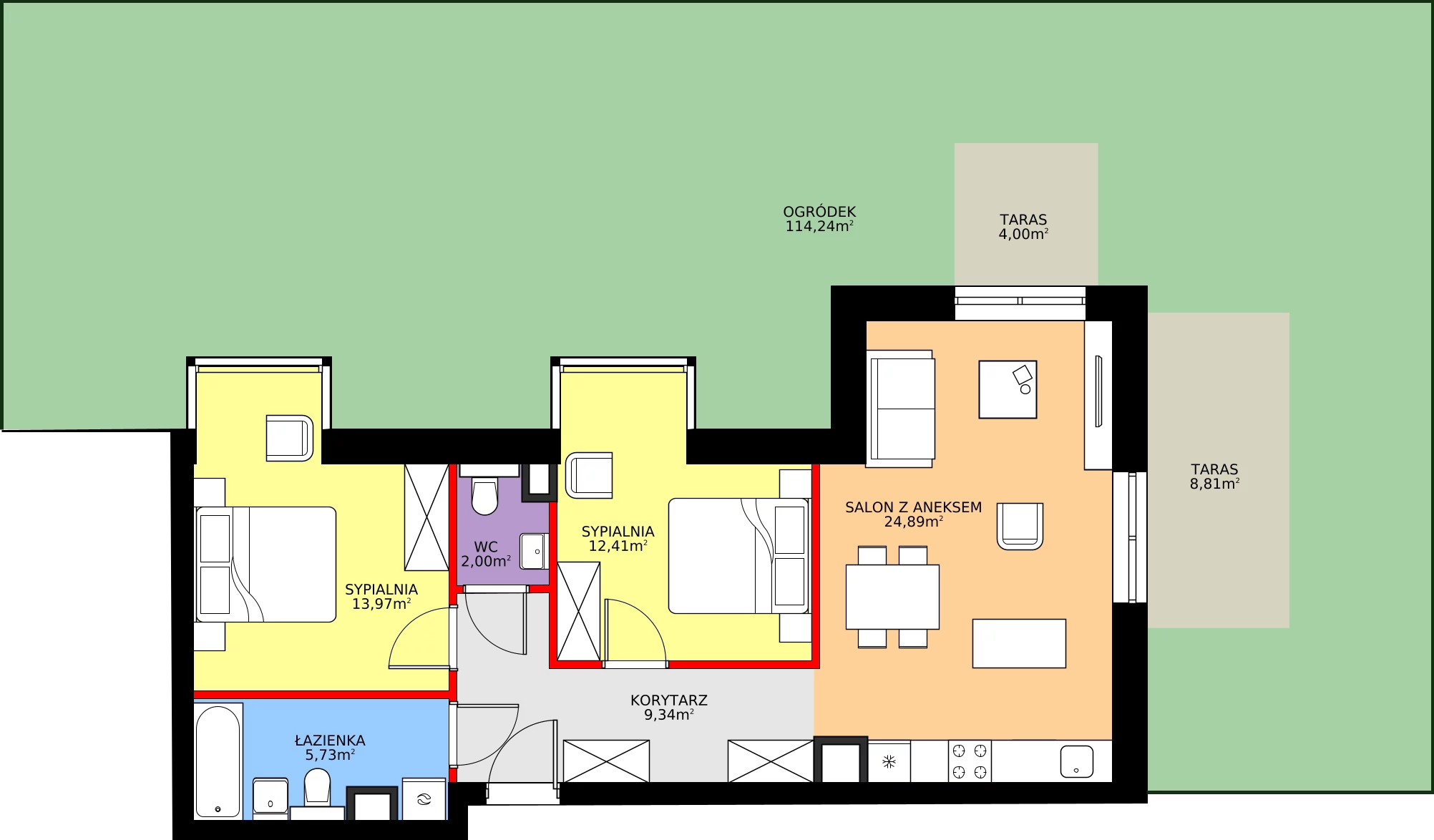 Zalety apartamentu 68.34 m², A/4/0.4