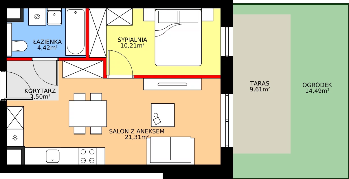 Zalety mieszkania 38.44 m², A/4/0.3