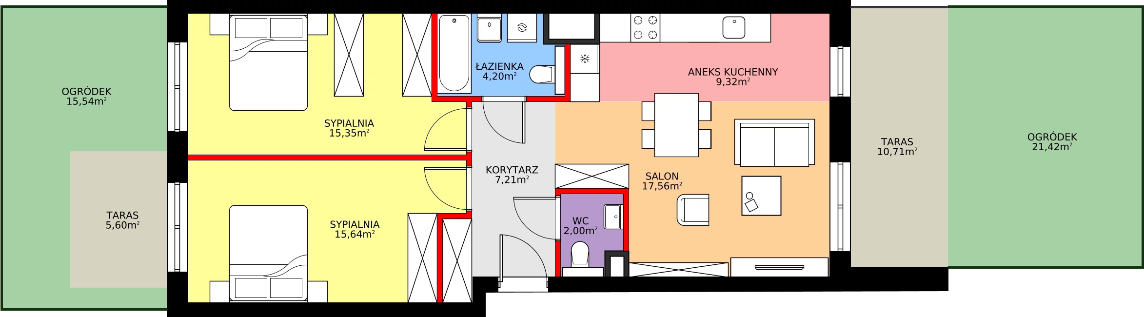 Zalety mieszkania 71.28 m², A/1/0.5