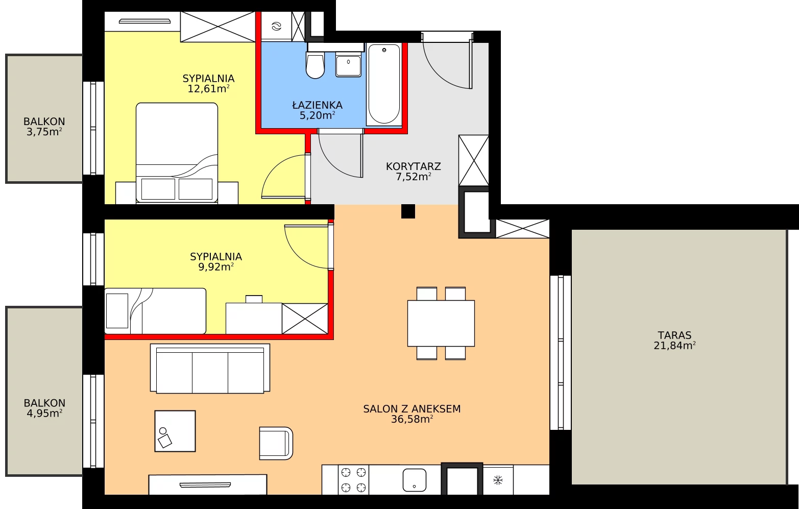 Zalety mieszkania 71.83 m², A/2/5.1