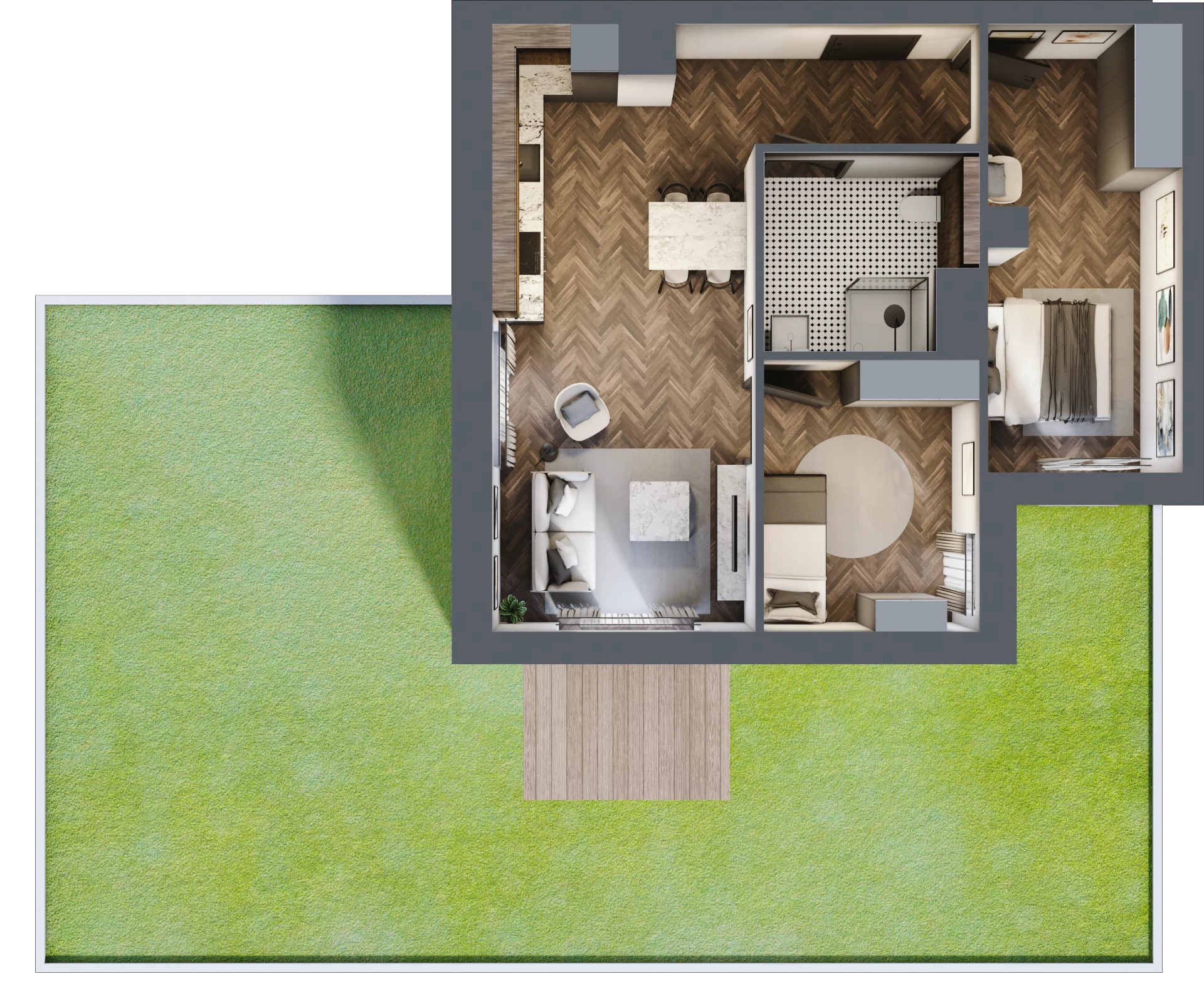 3 pokoje, apartament 57,87 m², parter, oferta nr B/0/1, Smardzewska 8, Poznań, Grunwald, Grunwald Południe, ul. Smardzewska 8