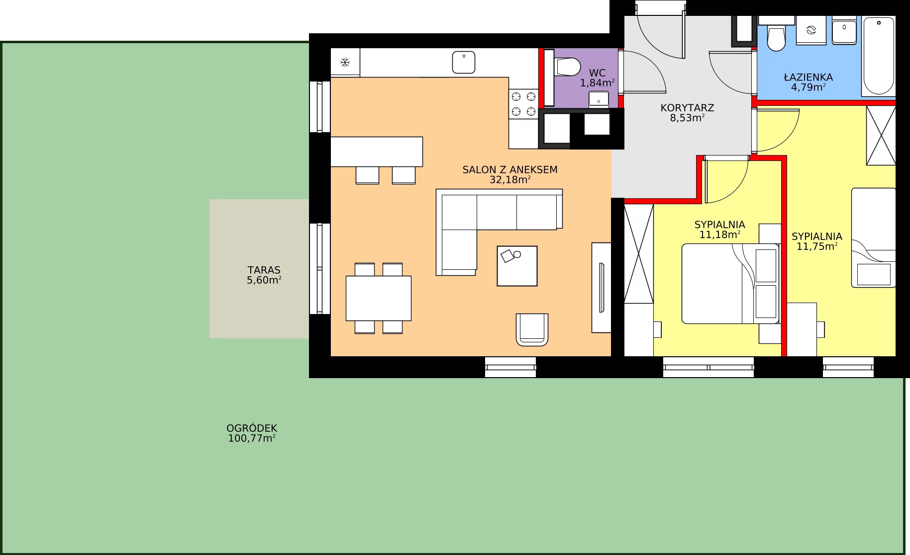 Zalety apartamentu 70.27 m², B/0/2