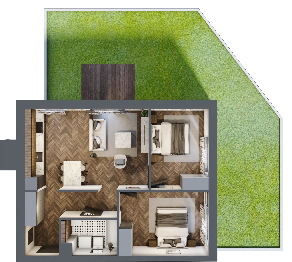 3 pokoje, apartament 59,34 m², parter, oferta nr B/0/3, Smardzewska 8, Poznań, Grunwald, Grunwald Południe, ul. Smardzewska 8