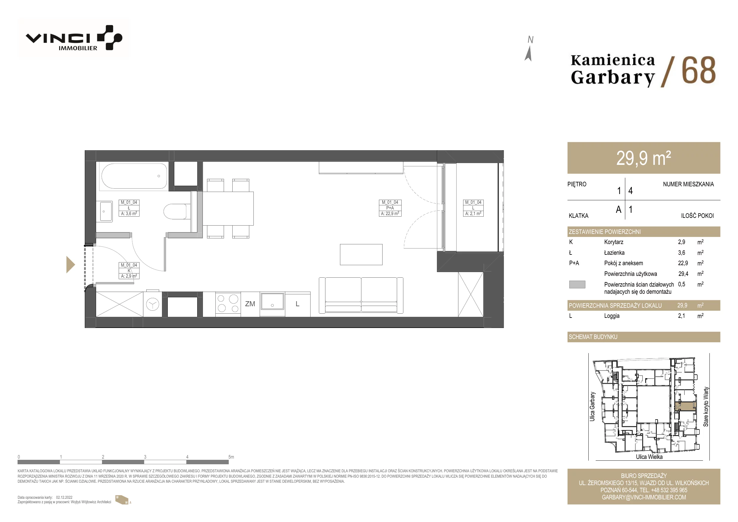 Apartament 29,90 m², piętro 1, oferta nr 4, Kamienica Garbary 68, Poznań, Stare Miasto, Garbary, ul. Garbary 68