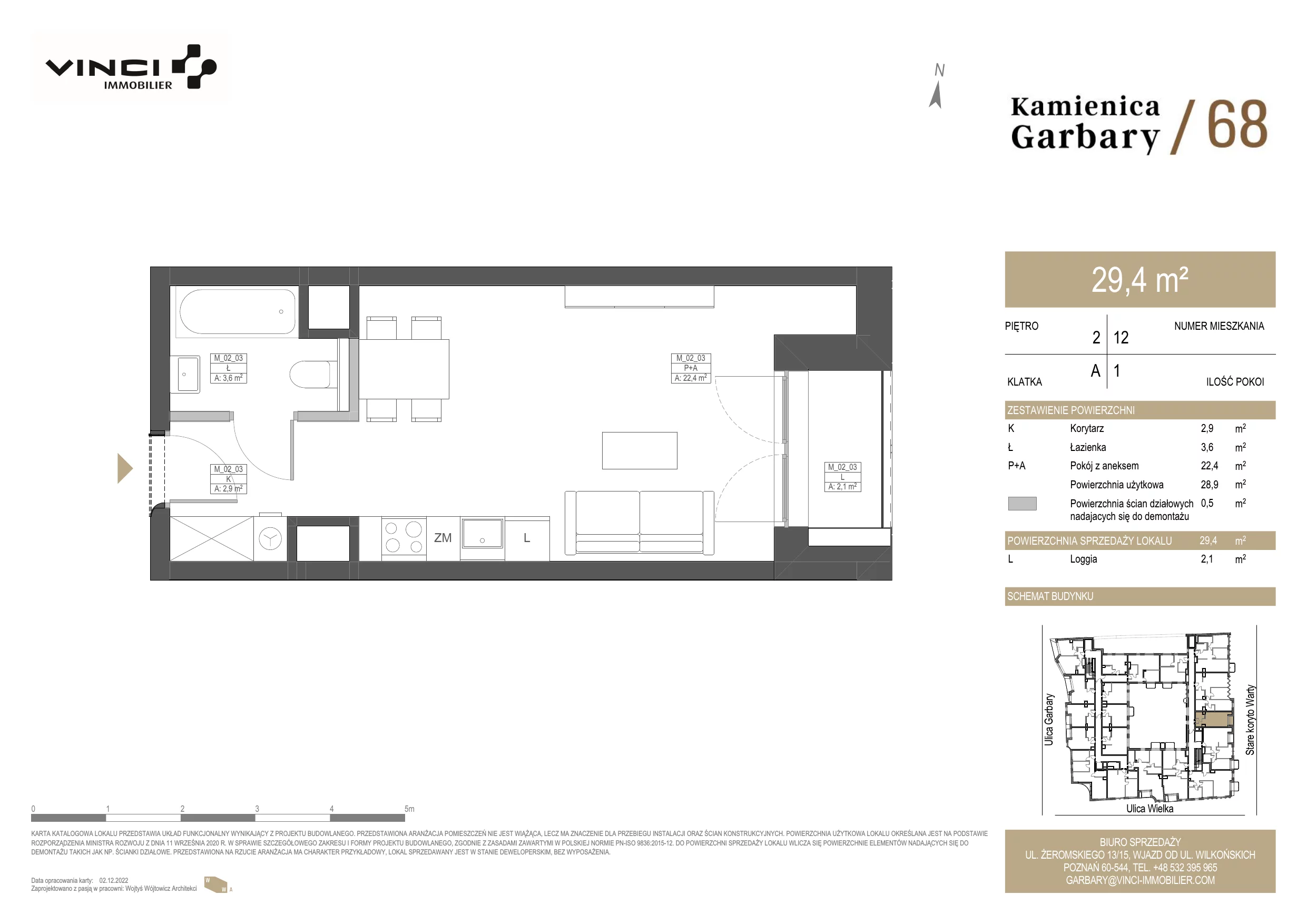 Apartament 29,43 m², piętro 2, oferta nr 12, Kamienica Garbary 68, Poznań, Stare Miasto, Garbary, ul. Garbary 68