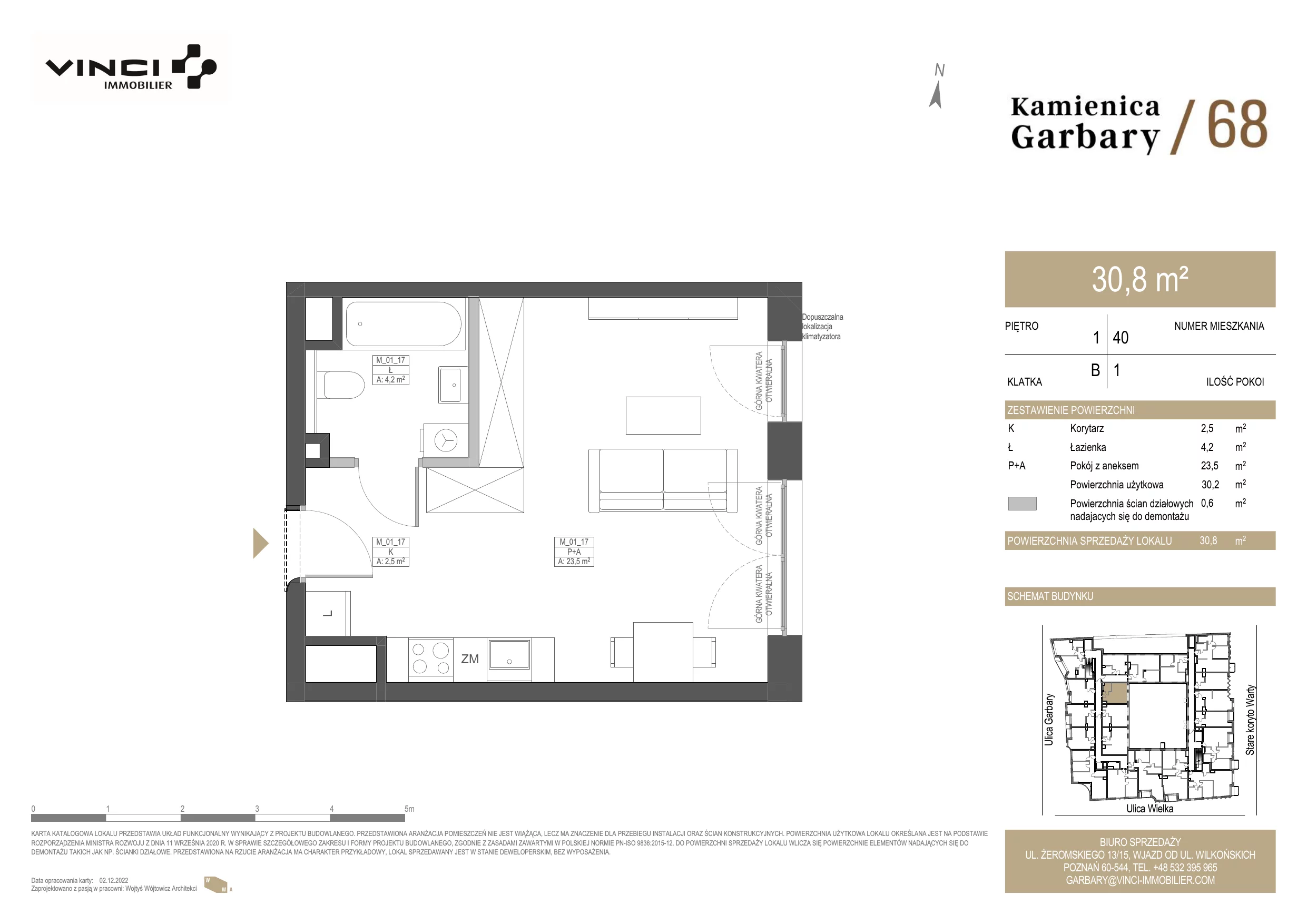 Apartament 30,77 m², piętro 1, oferta nr 40, Kamienica Garbary 68, Poznań, Stare Miasto, Garbary, ul. Garbary 68