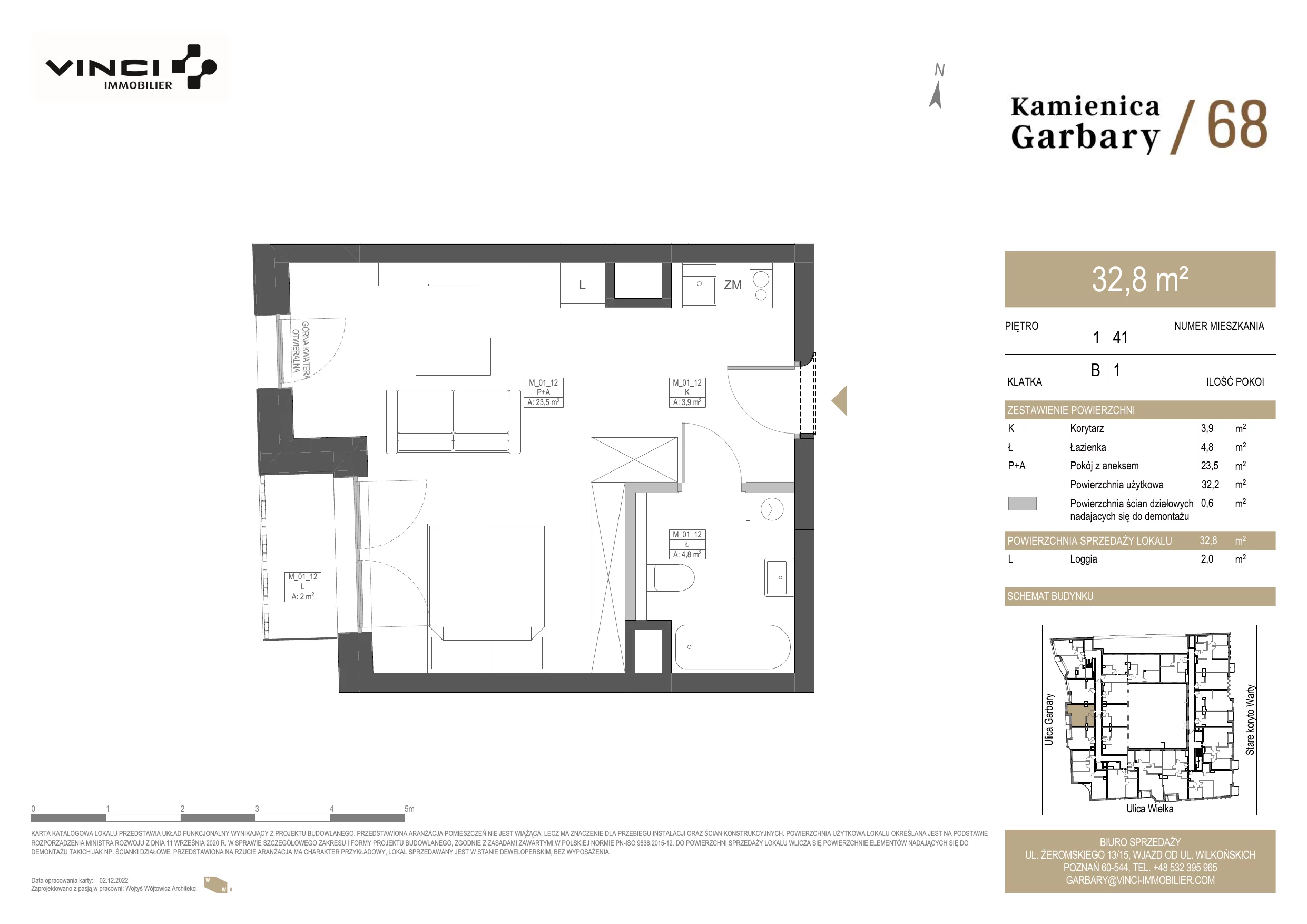 Apartament 32,71 m², piętro 1, oferta nr 41, Kamienica Garbary 68, Poznań, Stare Miasto, Garbary, ul. Garbary 68