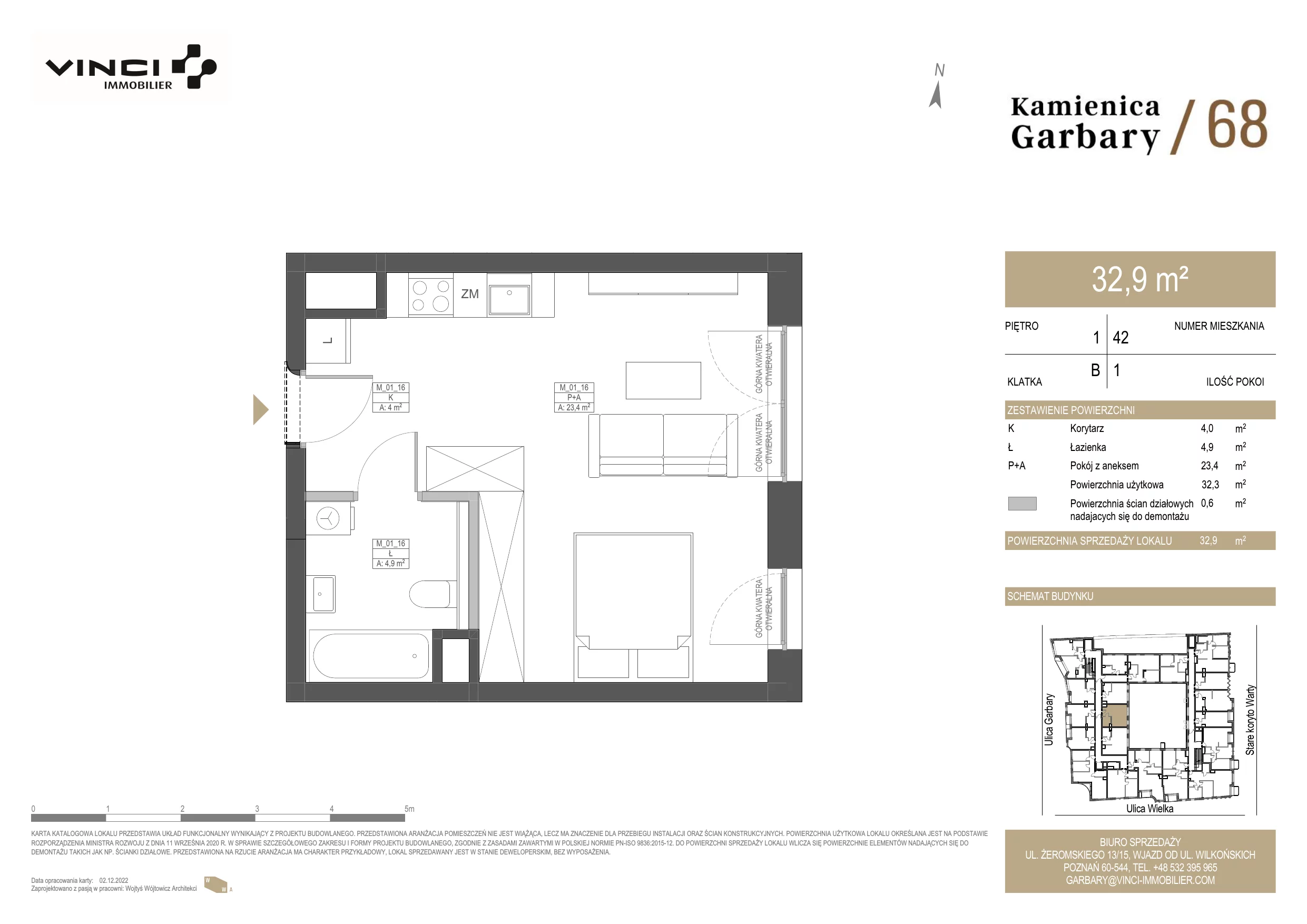 Apartament 32,87 m², piętro 1, oferta nr 42, Kamienica Garbary 68, Poznań, Stare Miasto, Garbary, ul. Garbary 68