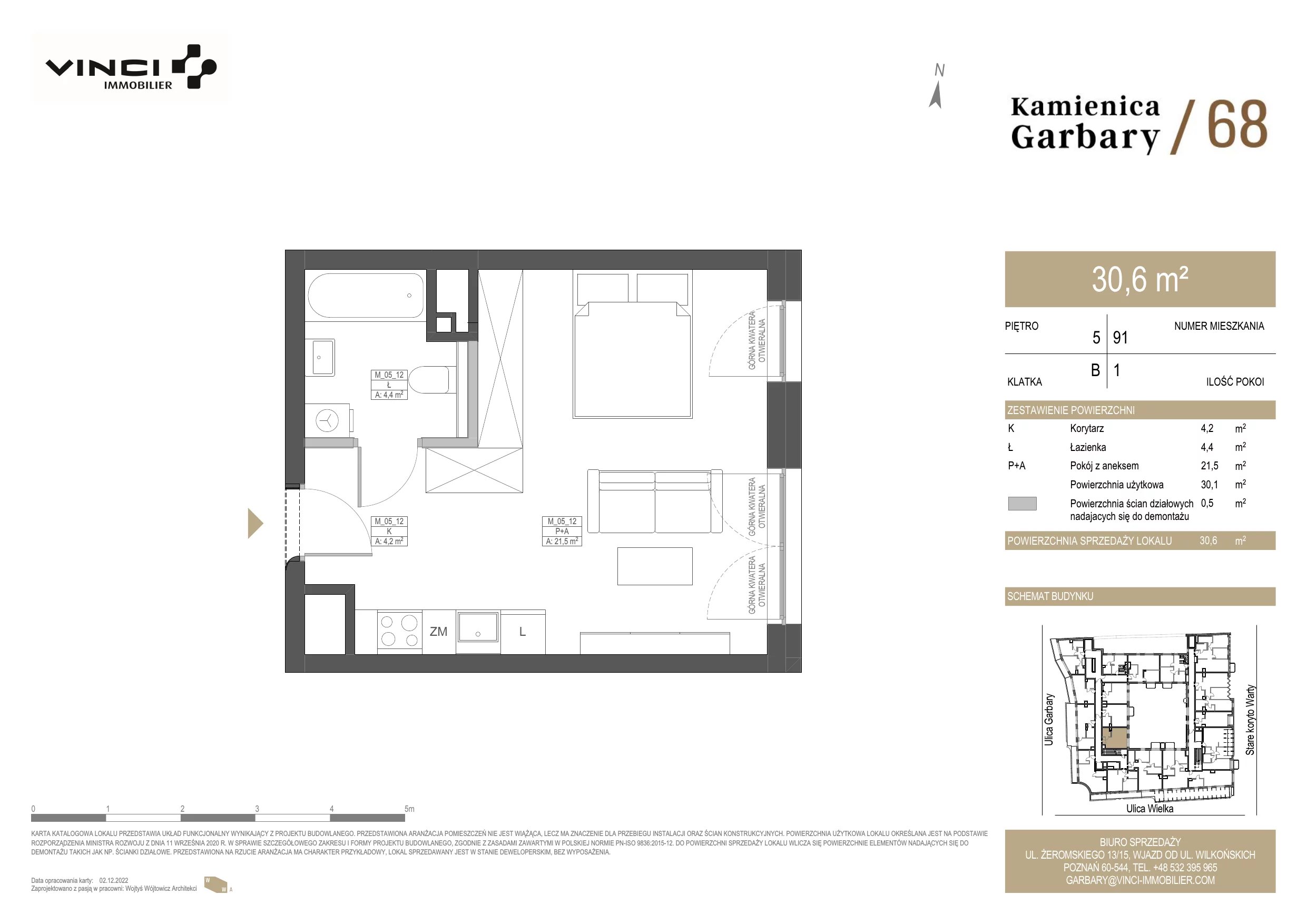 Apartament 30,65 m², piętro 5, oferta nr 91, Kamienica Garbary 68, Poznań, Stare Miasto, Garbary, ul. Garbary 68