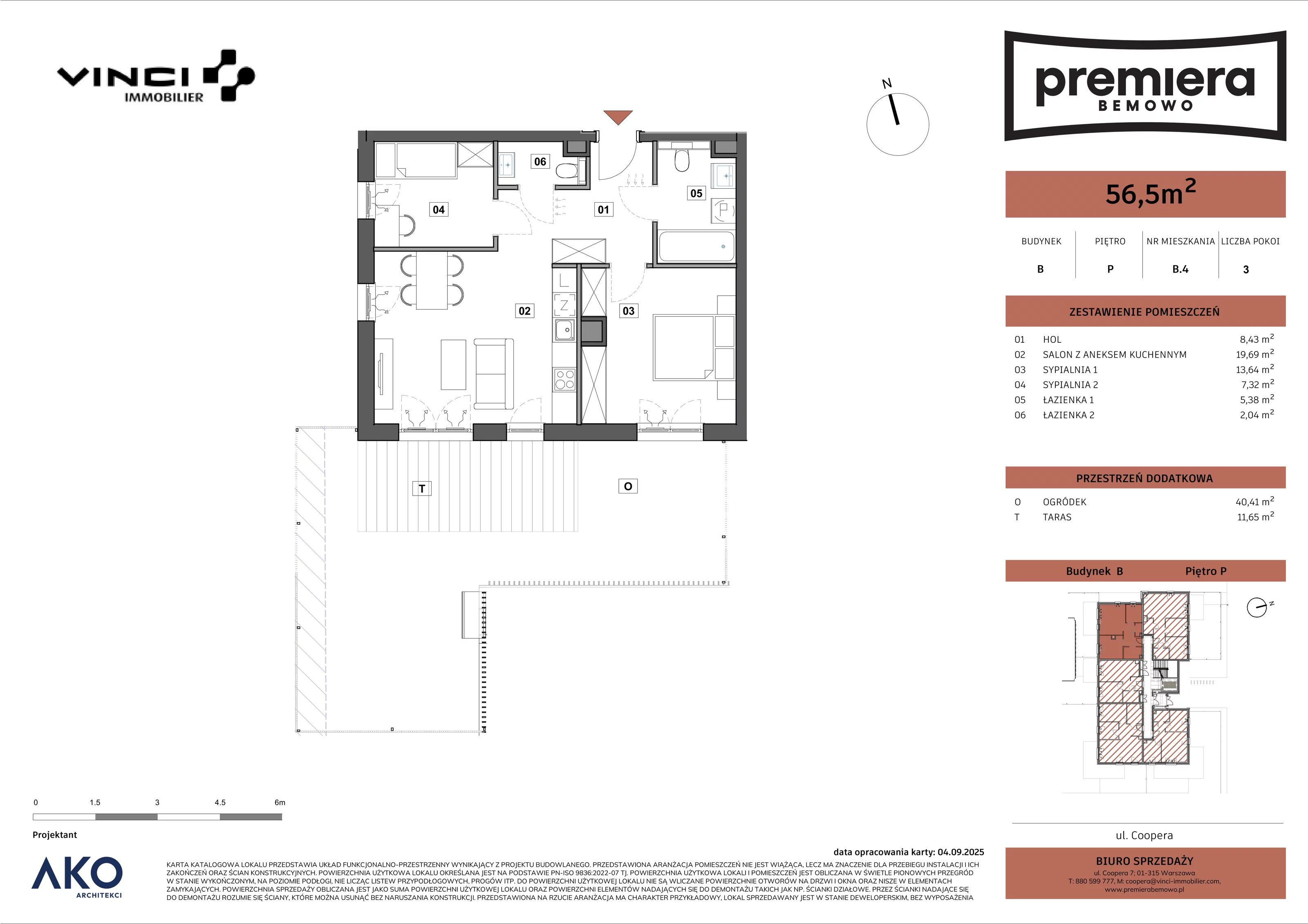 3 pokoje, mieszkanie 56,50 m², parter, oferta nr B.4, Premiera Bemowo, Warszawa, Bemowo, Chrzanów, u. Coopera 5-7