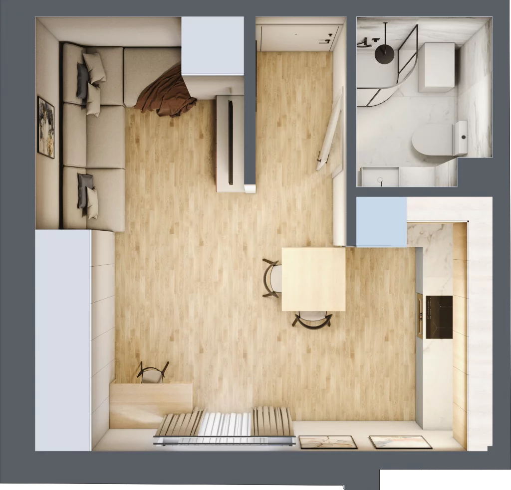 1 pokój, mieszkanie 27,10 m², piętro 1, oferta nr 1, Kamienica przy ul. Starodomaszowskiej, Kielce, Centrum, ul. Starodomaszowska 38