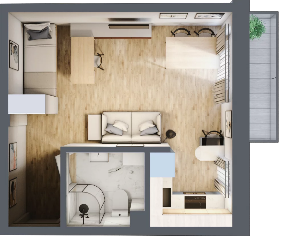 1 pokój, mieszkanie 27,30 m², piętro 1, oferta nr 4, Kamienica przy ul. Starodomaszowskiej, Kielce, Centrum, ul. Starodomaszowska 38