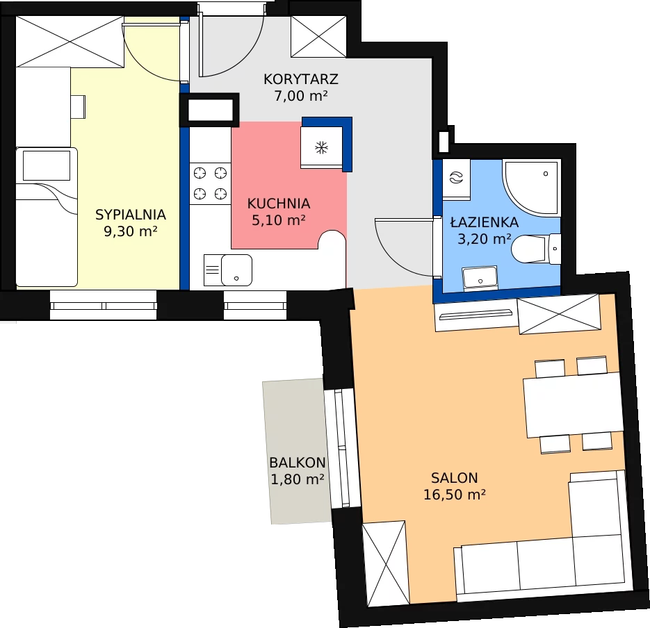 Zalety mieszkania 41.1 m², 5