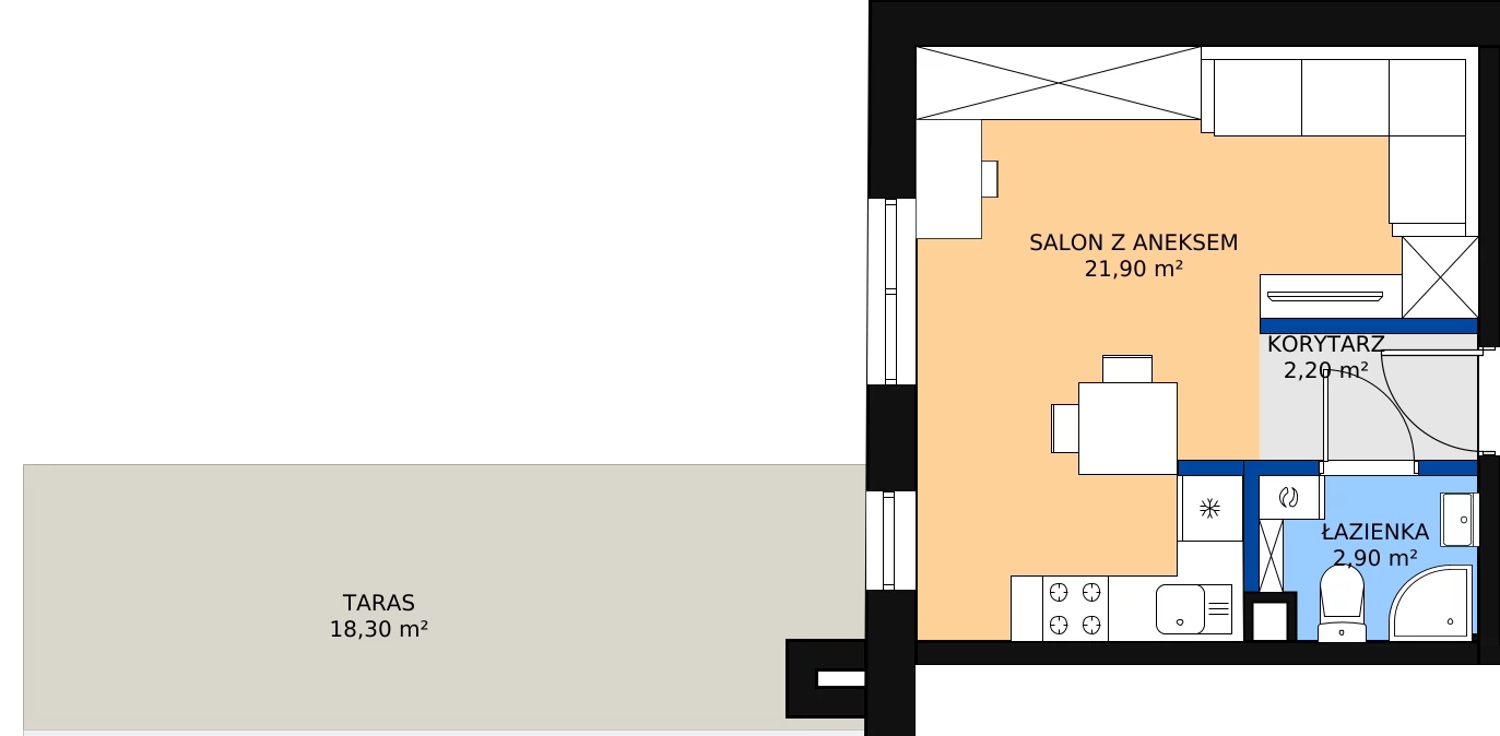 Zalety mieszkania 27.1 m², 8