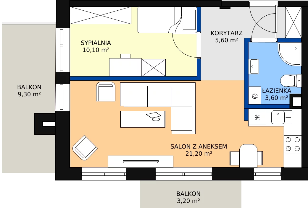 Zalety mieszkania 40.5 m², 15