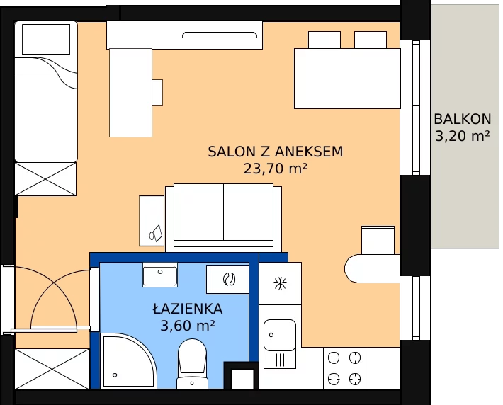 Zalety mieszkania 27.3 m², 16