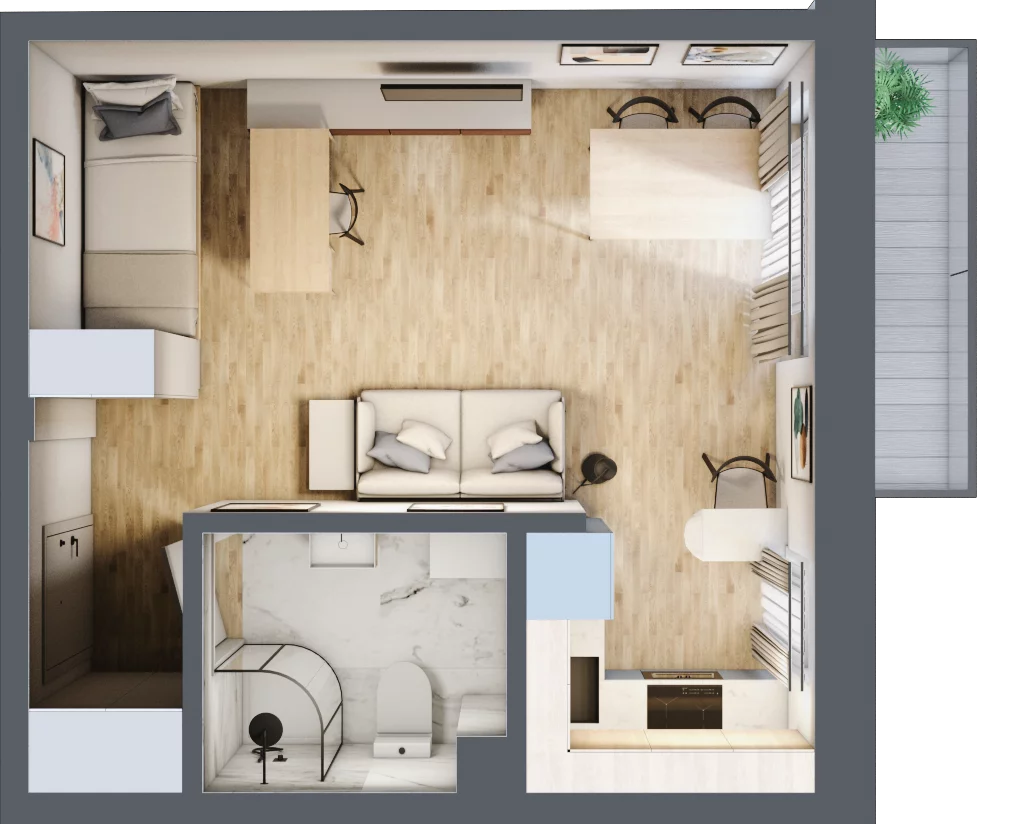 1 pokój, mieszkanie 27,30 m², piętro 3, oferta nr 16, Kamienica przy ul. Starodomaszowskiej, Kielce, Centrum, ul. Starodomaszowska 38