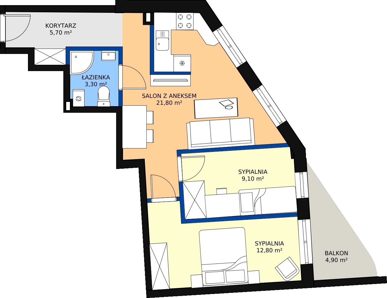 Zalety mieszkania 52.7 m², 18