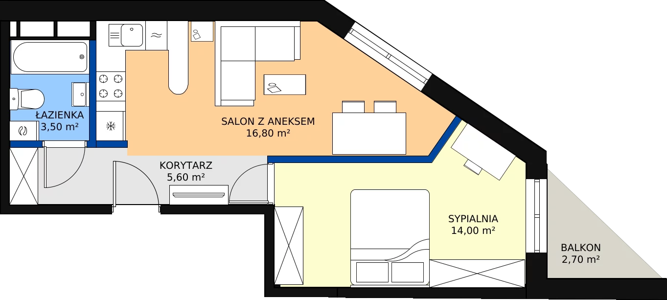 Zalety mieszkania 40.7 m², 19