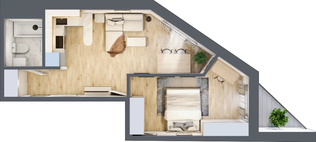 2 pokoje, mieszkanie 40,70 m², piętro 3, oferta nr 19, Kamienica przy ul. Starodomaszowskiej, Kielce, Centrum, ul. Starodomaszowska 38