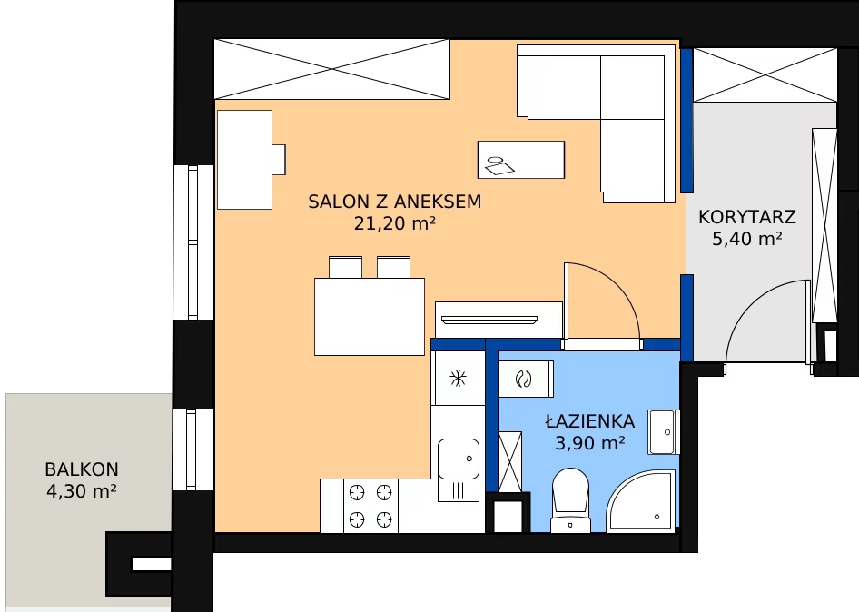 Zalety mieszkania 30.5 m², 20